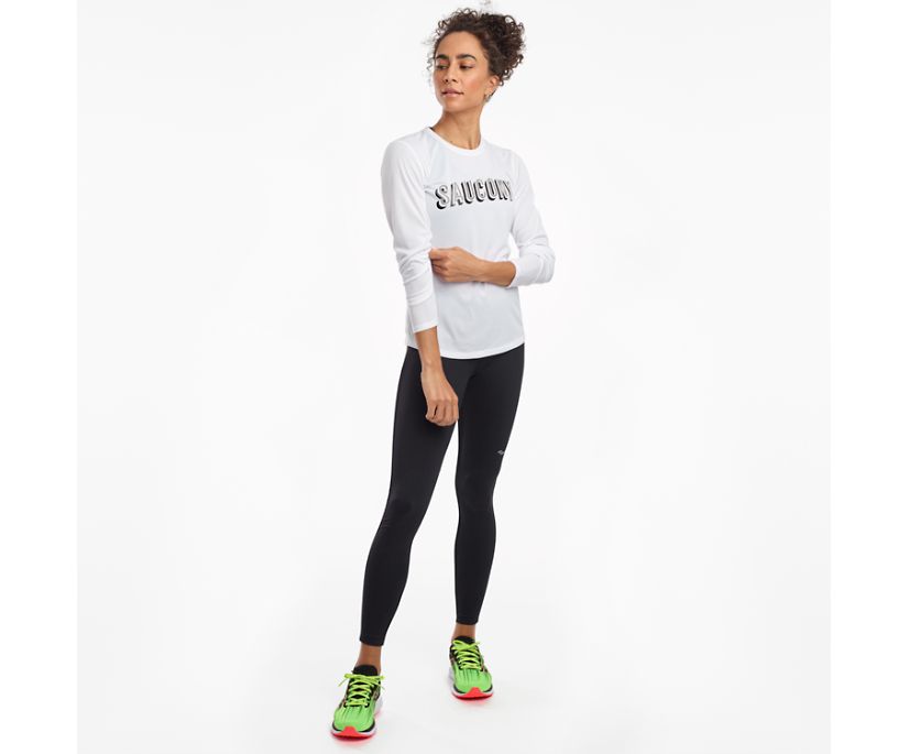 Women's Saucony Stopwatch Long Sleeve Shirts White | Singapore 298SGLO